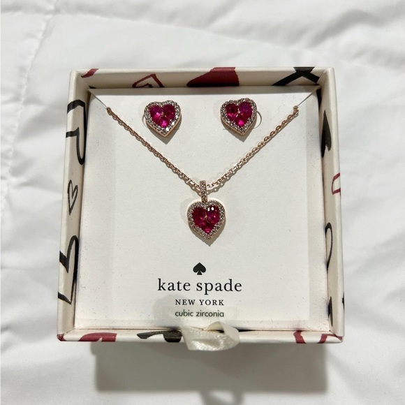 Kate Spade Heart Earrings and Pendant Set - Picture 1 of 3